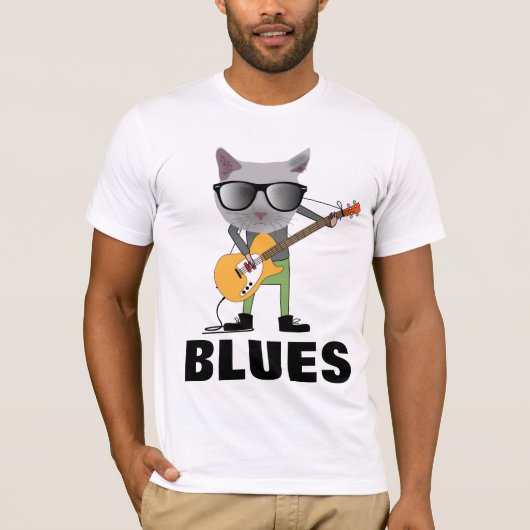 キャット・プレイズ・ブルース・ギター Tシャツ (正面)