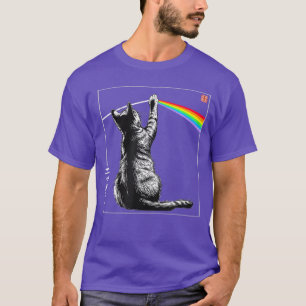キャット レインボー プリズム 和風アート 光 スペクトル ミニ Tシャツ