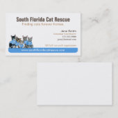 キャット・レスキュー・ノン・プロフィット・ブルー・タグライン 名刺 (正面/裏面)