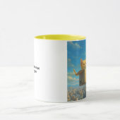 キャット&ロボ飛んでいるットコーヒー/ティーマグカップ マグカップ (中央)