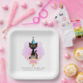 キャット |皮肉パーティーハットキャットおもしろい誕生日 ペーパープレート (パーティー)