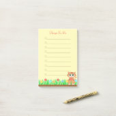 キャット.花とパーソナライズされた草 ポストイット (デスク上)