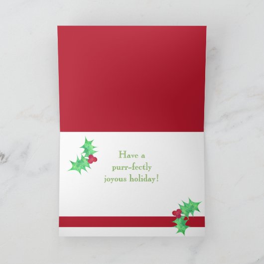 キャット | Joy Holiday Greeting Card カード (内部)