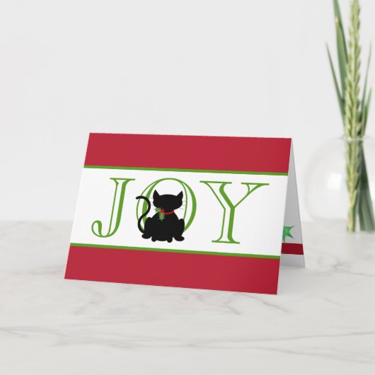 キャット | Joy Holiday Greeting Card カード (正面)