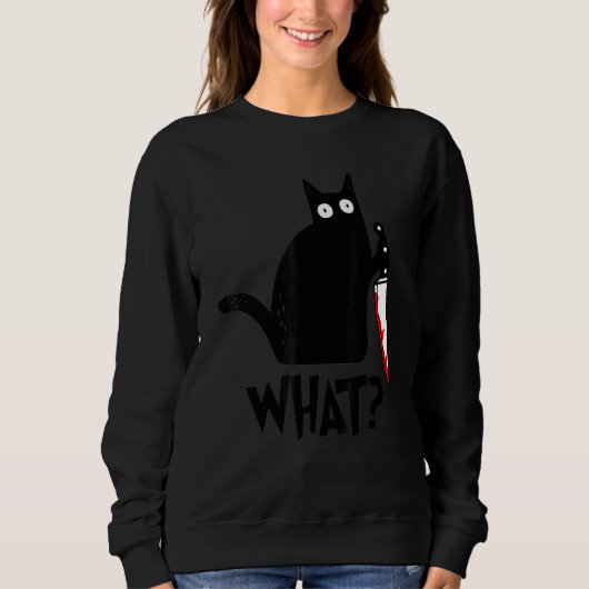 キャットwhat Black Ca スウェットシャツ (正面)
