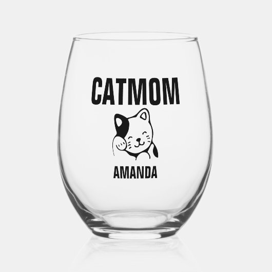 キャッパーソナライズされたトママ名前をカスタムする ステムなしワイングラス (正面)