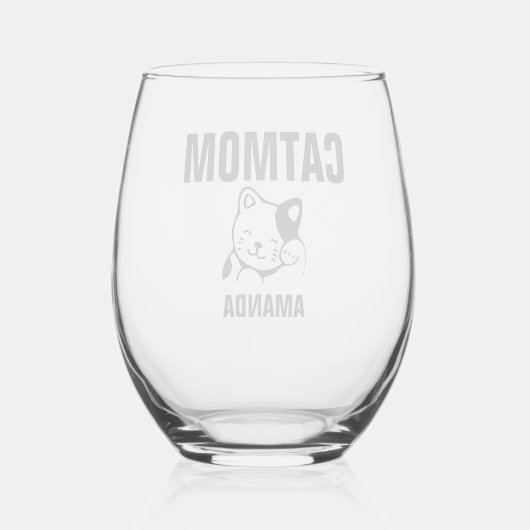 キャッパーソナライズされたトママ名前をカスタムする ステムなしワイングラス (裏面)