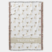 キャッパーソナライズされたトレドッグヘラー（赤白） スローブランケット (正面縦)