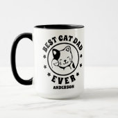 キャッパーソナライズされたト最高のパパエバー名前をカスタムする マグカップ (左)