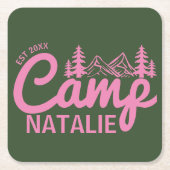 キャッパーソナライズされたプバチェロレッテブリデスメイド スクエアペーパーコースター (正面)