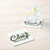 キャッパーソナライズされたプバチェロレッテブリデスメイド スクエアペーパーコースター (インサイチュ)