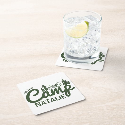 キャッパーソナライズされたプバチェロレッテブリデスメイド スクエアペーパーコースター (インサイチュ)