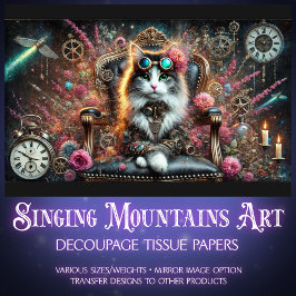 キャッビクトリアントフローラスチームパンク時計のデコページ 薄葉紙