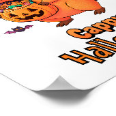 キャッピハロウィーンキャピおもしろいバラ魔女キュイ不気味ート ポスター (角)