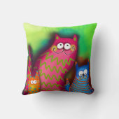 キャッファンキーカラフルアートト装飾用クッション クッション (裏面)