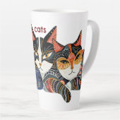 キャッファンキートフォークアーカラフルト抽象芸術ラテマグ カフェラテマグ (右アングル)