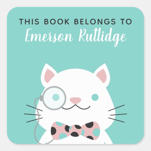 キャッファンシート |この本は次のターコイズに属する スクエアシール (正面)