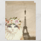 キャッファンシート&エッフェルタワースクラップブック紙 (正面/裏面)
