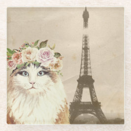 キャッファンシート&エッフェルタワー ガラスコースター