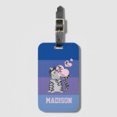 キャッフランスのトブルーストライプラゲッジタグ ラゲッジタグ (正面縦)