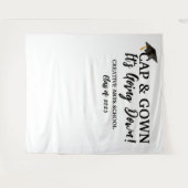 キャップおもしろいとガウン写真ブースを降りる タペストリー (正面(横))