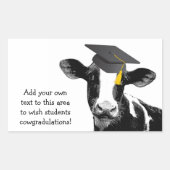 キャップおもしろいの卒業祝い 長方形シール (正面)