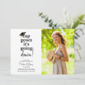 キャップおもしろいガウン写真卒業まで行く 招待状 (スタンド正面)