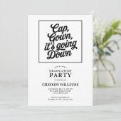 キャップおもしろいガウン卒業パーティーを退会する 招待状 (スタンド正面)