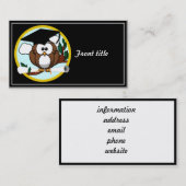 キャップおもしろい及びディプロマ付き卒業フクロウ コーリングカード (正面/裏面)