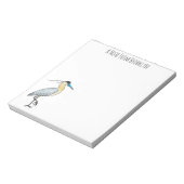 キャップされたヘロン鳥の漫画イラストレーション ノートパッド (回転)