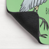 キャップされたヘロン鳥の漫画イラストレーション マウスパッド (コーナー)