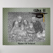 キャップとタッセルの卒業フレームあなたの写真を追加 ポスター (正面)