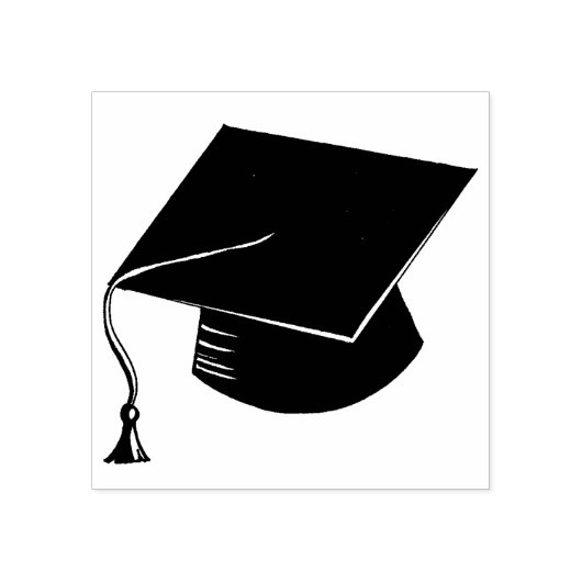 キャップとタッセルの卒業 ラバースタンプ (インプリント)