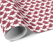 キャップとタッセルBurgundyとホワイトデザイン ラッピングペーパー (ロールコーナー)