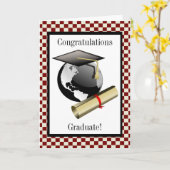 キャップとディプロマのグリーティングカード カード (黄色い花)