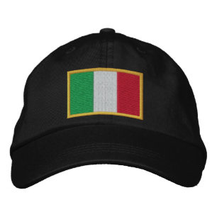 キャップに刺繍されたイタリア国旗 刺繍入りキャップ