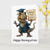 キャップのトレックスと卒業証書を持つガウン カード (黄色い花)