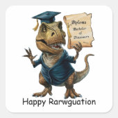 キャップのトレックスと卒業証書を持つガウン スクエアシール (正面)