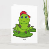 キャップを被ったイモムシ カード (裏面)