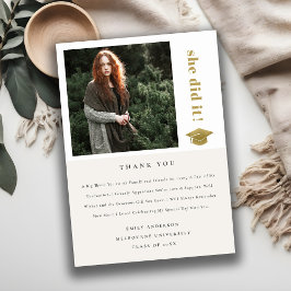 キャップエレガントタイポグラフィ目盛りキャップ写真 サンキューカード