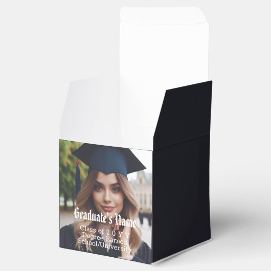 キャップカスタマイズとディプロマの付いた卒業写真 フェイバーボックス (オープン)