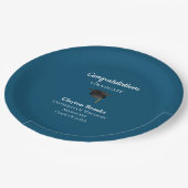 キャップカスタム付き卒業祝い ペーパープレート (アングル)