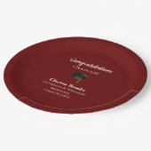 キャップカスタム付き卒業祝い ペーパープレート (アングル)