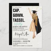 キャップガウンタッセルカスタム卒業 招待状 (正面/裏面)