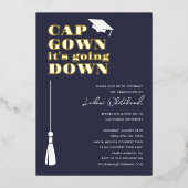 キャップガウン卒業パーティー海軍を退学 箔招待状 (正面)