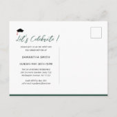 キャップガウン卒業モダン前 インビテーションポストカード (裏面)