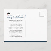 キャップガウン卒業モダン前 インビテーションポストカード (裏面)