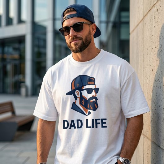 キャップサングラスのクールなパパ Tシャツ