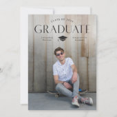 キャップシンプルフォト卒業を伴う院型 招待状 (正面)