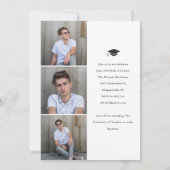 キャップシンプルフォト卒業を伴う院型 招待状 (裏面)